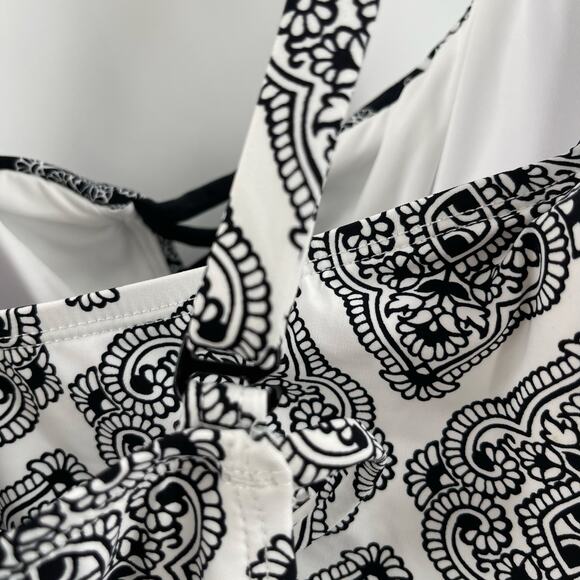 La Blanca Swimsuit Size 18W Oasis Strappy One Piece Mio NWT Paisley B&W Plus - Picture 13 of 16